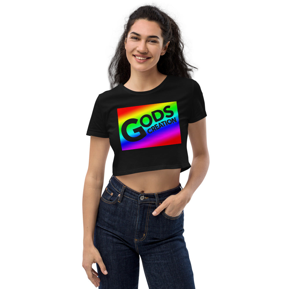 Rainbow Wavey Organic Crop Top
