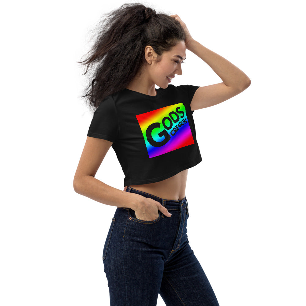 Rainbow Wavey Organic Crop Top