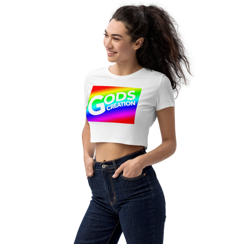 Rainbow Wavey Organic Crop Top
