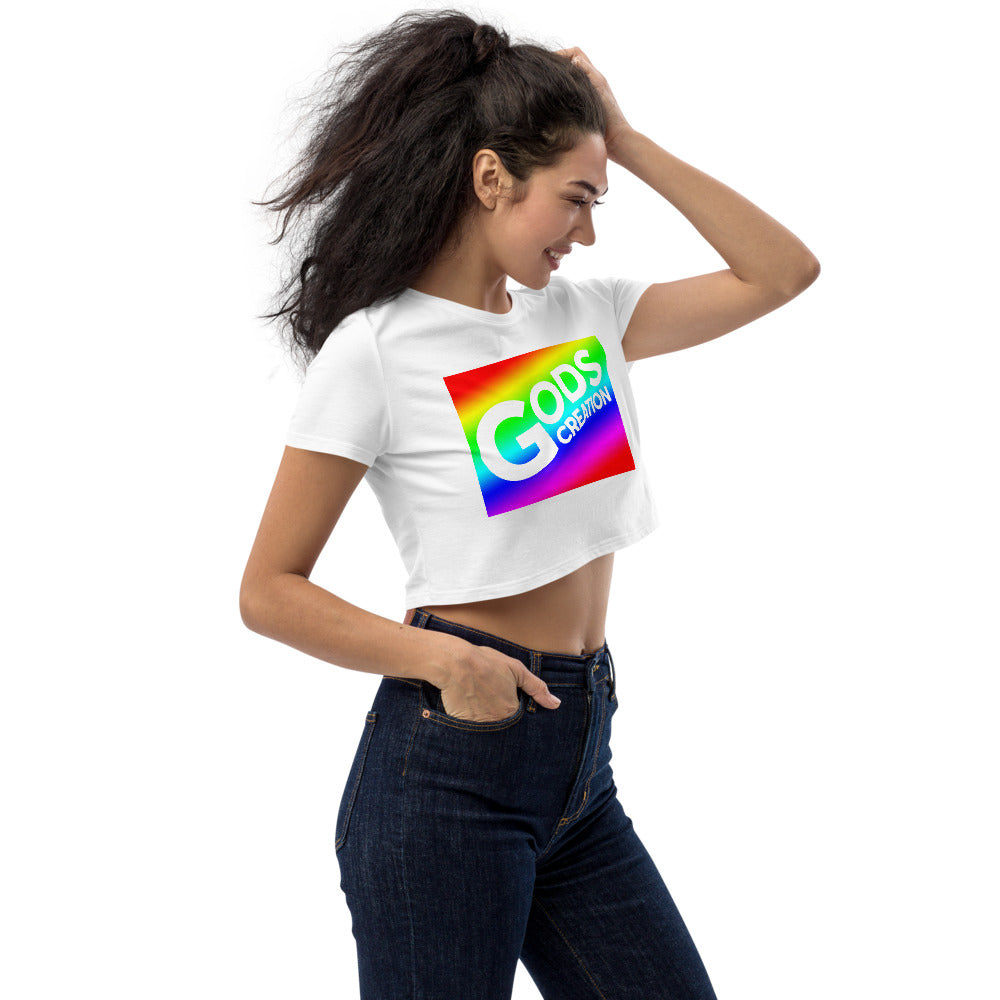 Rainbow Wavey Organic Crop Top